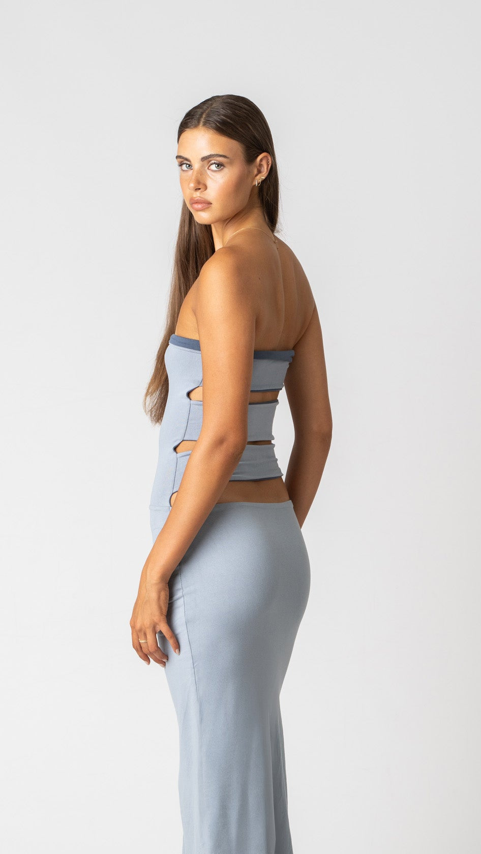 Chani - 4-Way Reversible Bamboo Dress In Baby & Steel