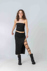 Venus Skirt in Black Bamboo