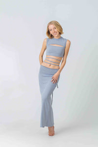 String Theory Top in Light Blue Bamboo