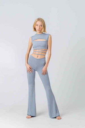 String Theory Top in Light Blue Bamboo