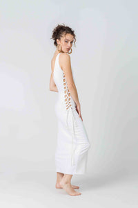 Aquina Dress in White Bamboo