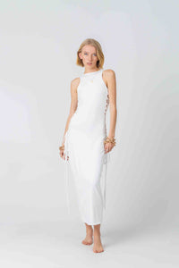 Aquina Dress in White Bamboo