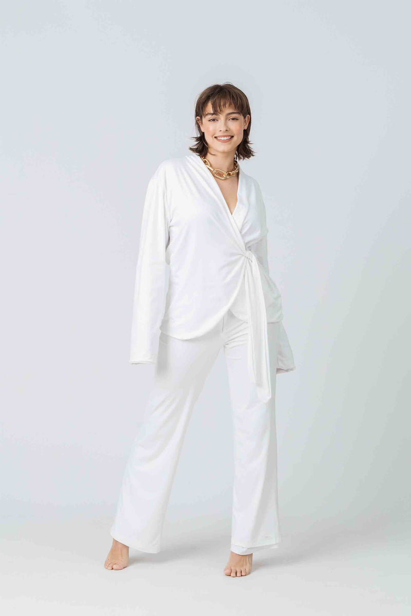 Serenity Wrap Top in White Bamboo