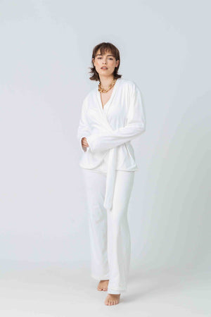 Halo Pant in White Bamboo