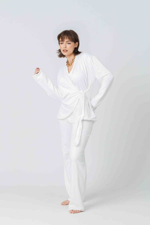 Serenity Wrap Top in White Bamboo