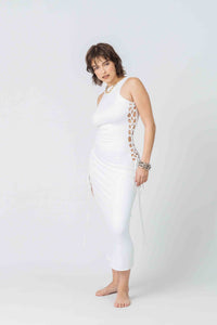 Aquina Dress in White Bamboo