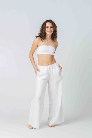 Hypothetical Pant in White Linen