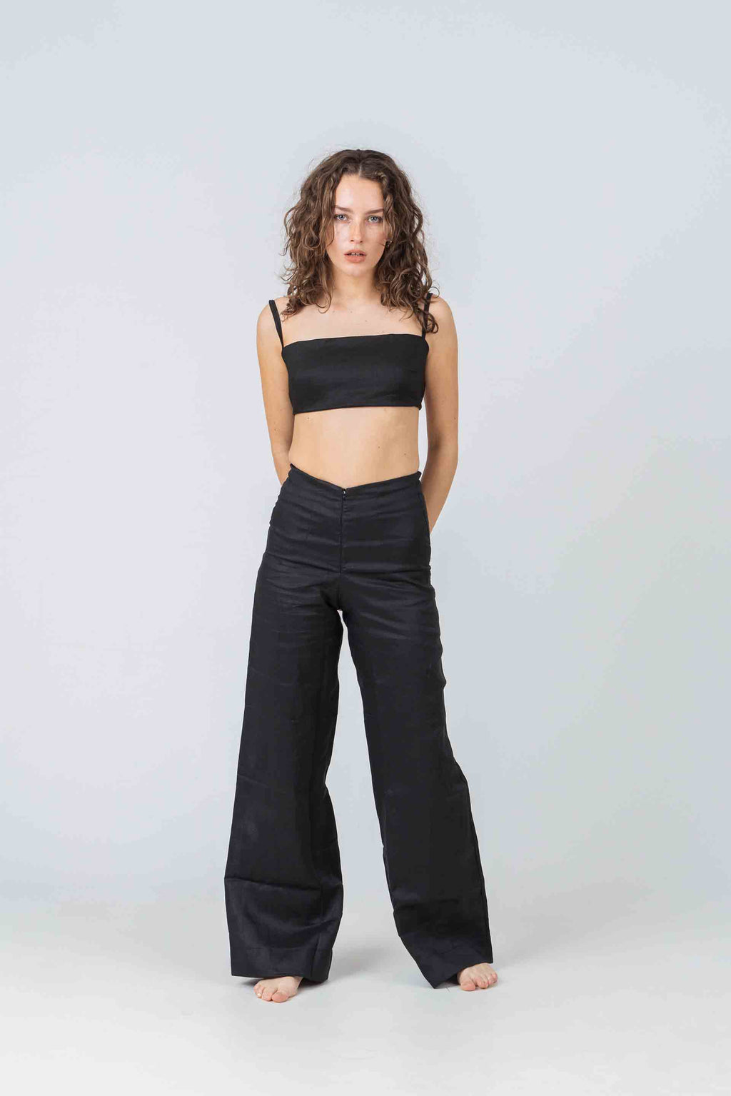 Halo Pant in Black Ramie