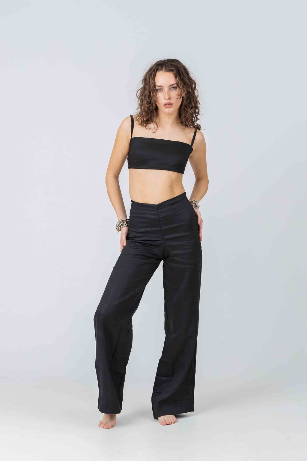 Halo Pant in Black Ramie