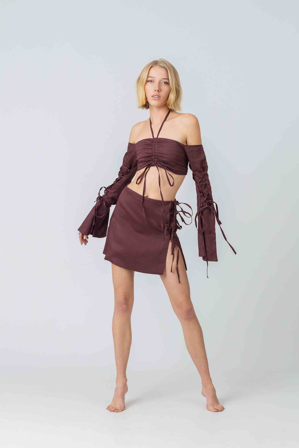Principles Skirt in Plum Ramie