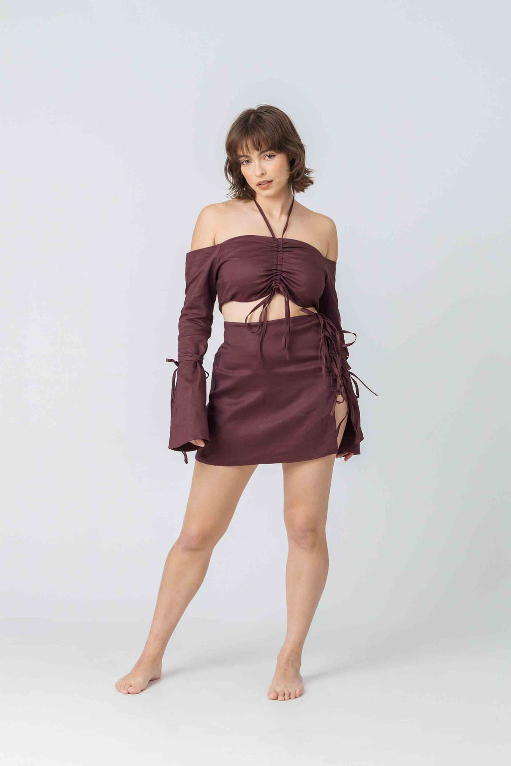 Principles Skirt in Plum Ramie