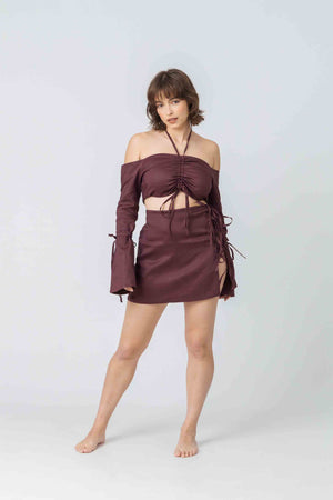 Principles Skirt in Plum Ramie