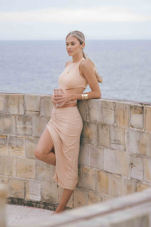 Venus Skirt in Tan Bamboo