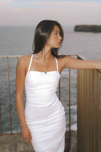 Santa Fe Dress in White Ramie