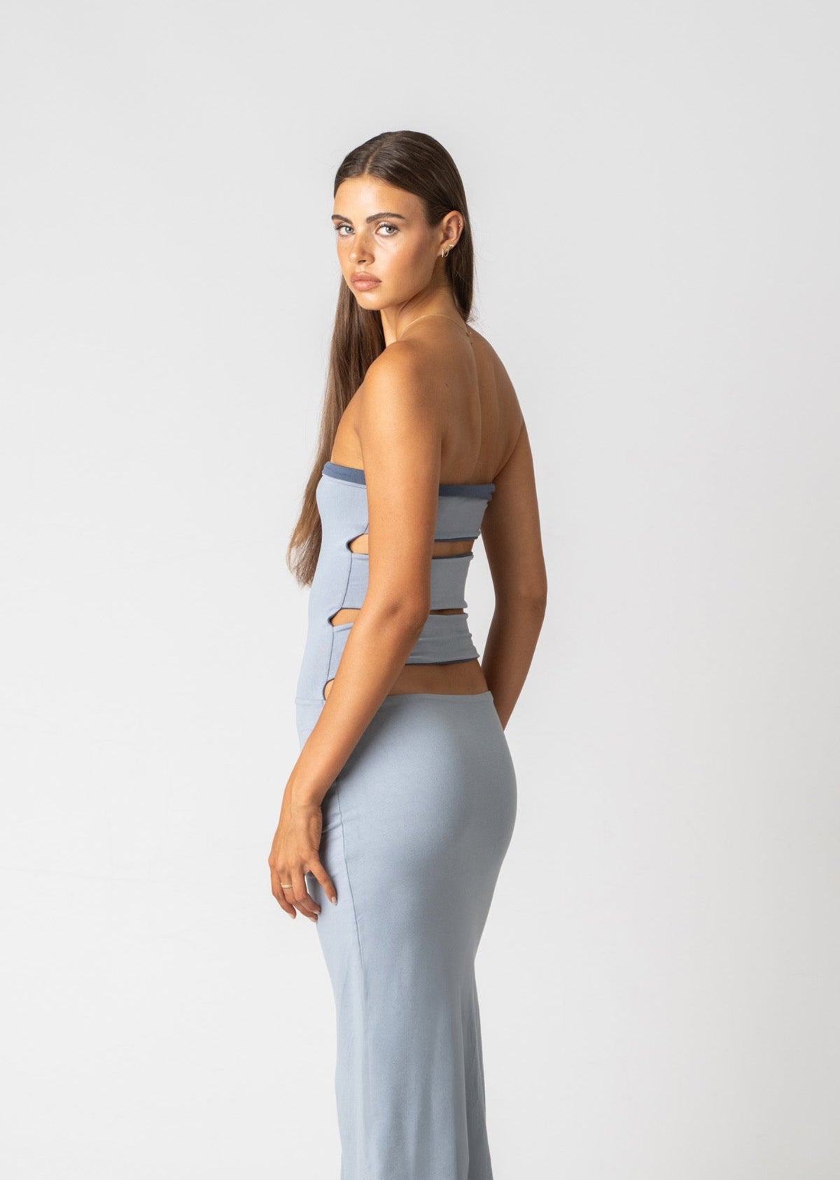 4 Way Reversible Bamboo CHANI Top in Baby & Steel Bamboo