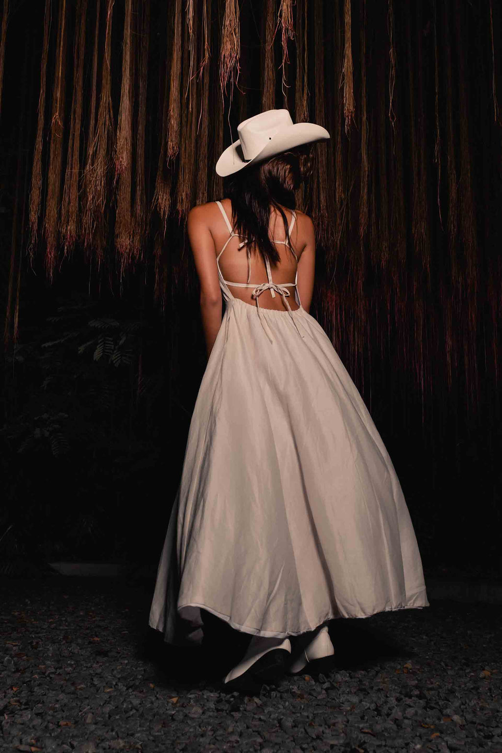 Maxi Dress in Stone Ramie