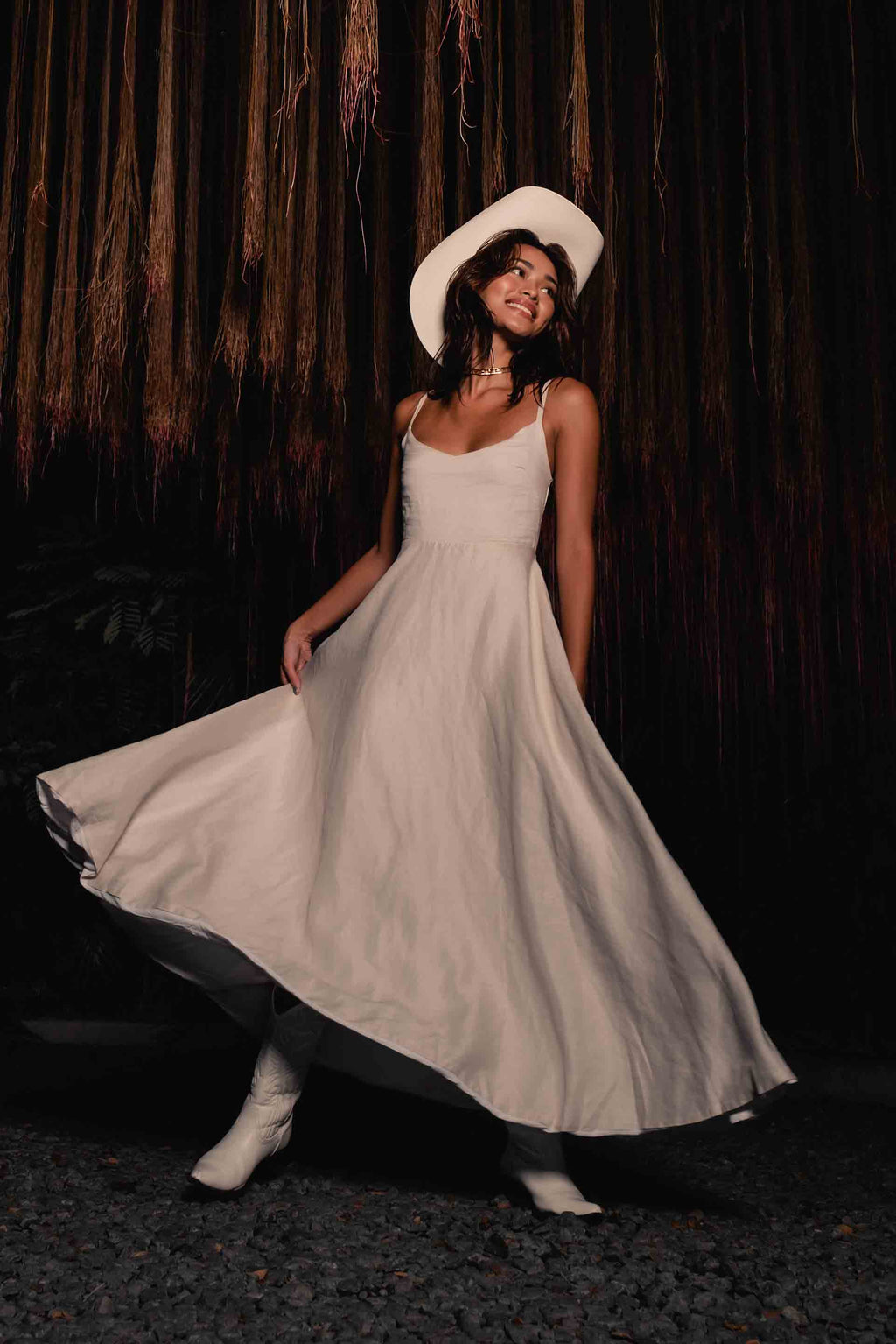 Maxi Dress in Stone Ramie
