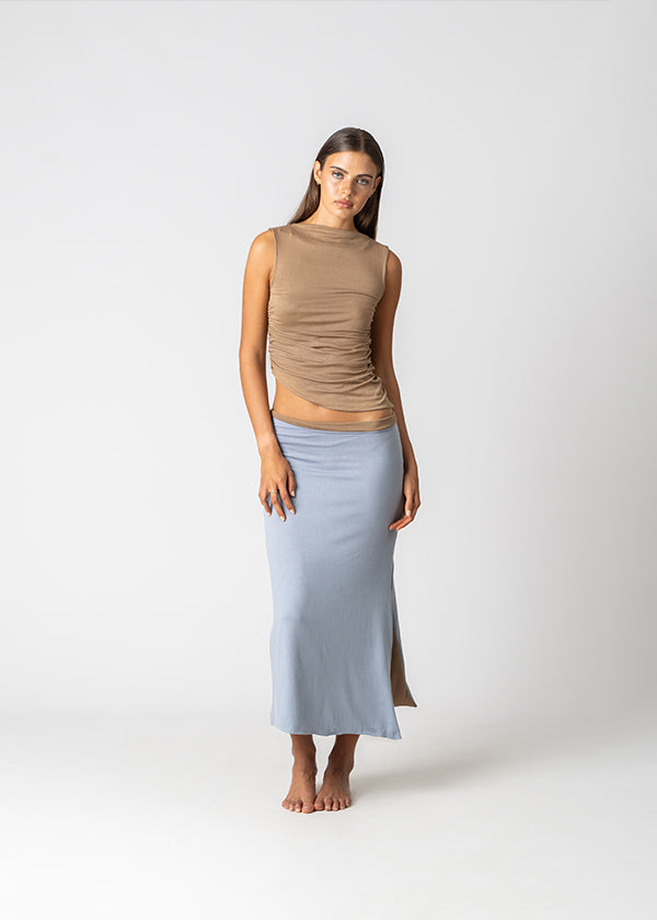 ODYSSEY in Reversible Baby Blue & Brown Bamboo
