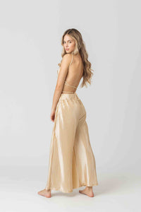 Malinao Boobtube in Gold Satin