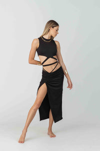 Venus Skirt in Black Bamboo