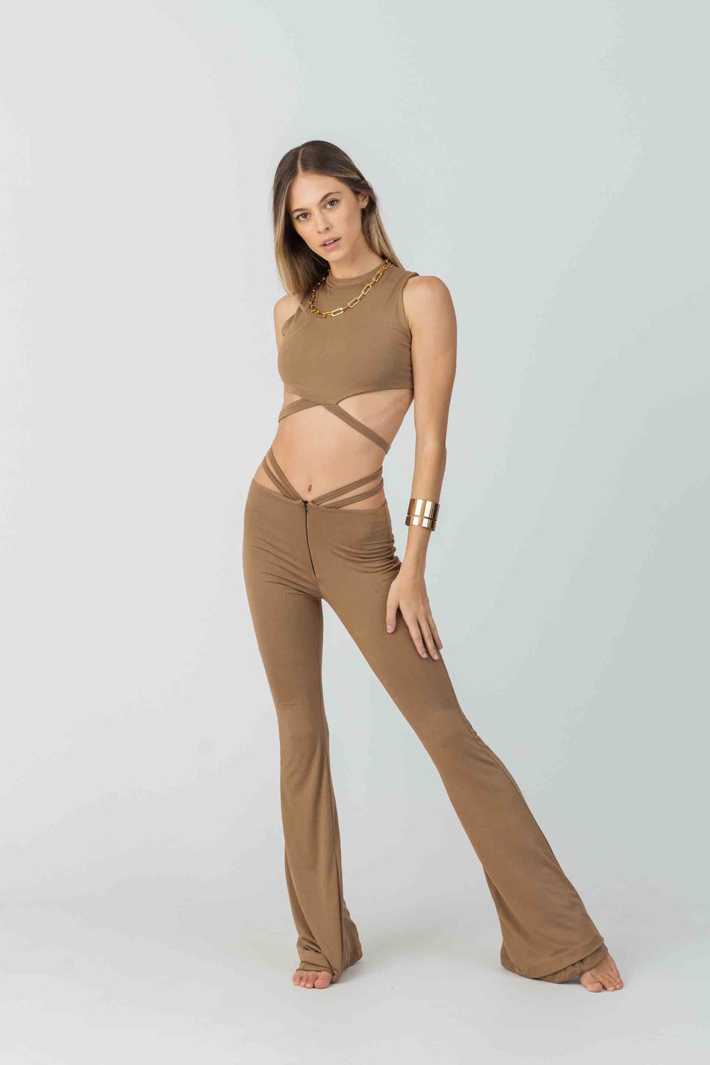 Descartes Top in Brown Bamboo