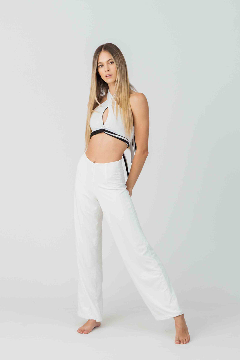 Halo Pant in White Bamboo