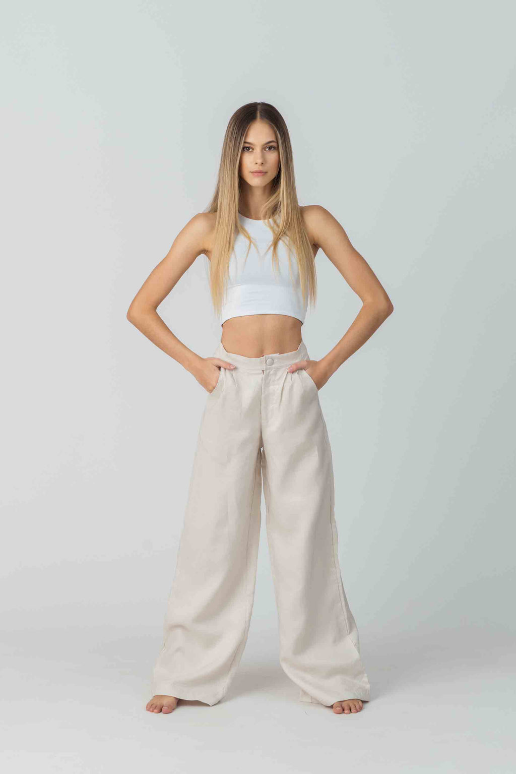 Ambivalent Pant in Stone Ramie