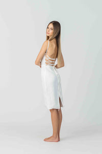 Santa Fe Dress in White Ramie