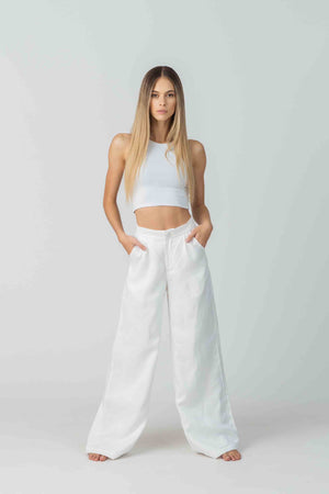 Ambivalent Pant in White Ramie
