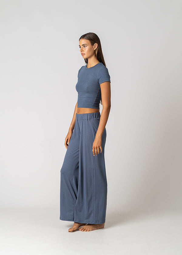 YOGA Pant in Steel Blue Bamboo