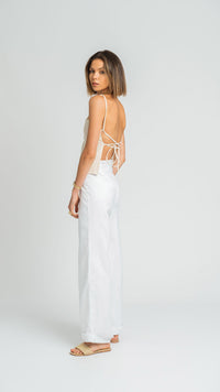 Santa Fe Top in Stone Linen